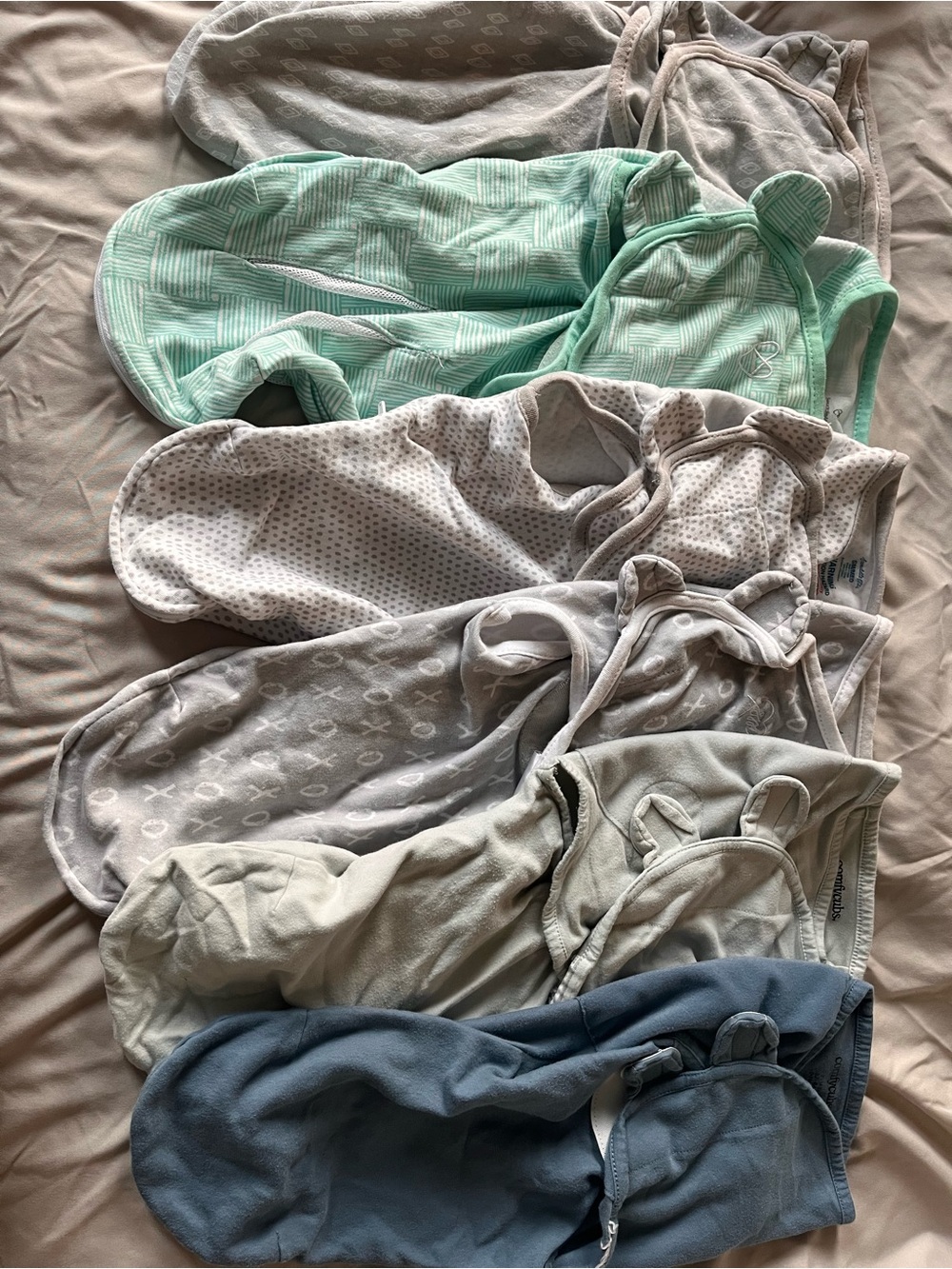 Bundle of 6 baby swaddles for 0-3 months (small-medium)